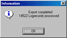 Figure 62:  Export Confirmation