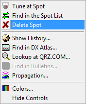 Figure 265:  BandMaster's Context Menu