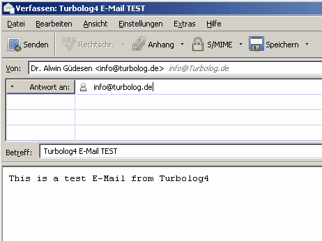 Figure 108:  Result of a test E-Mail