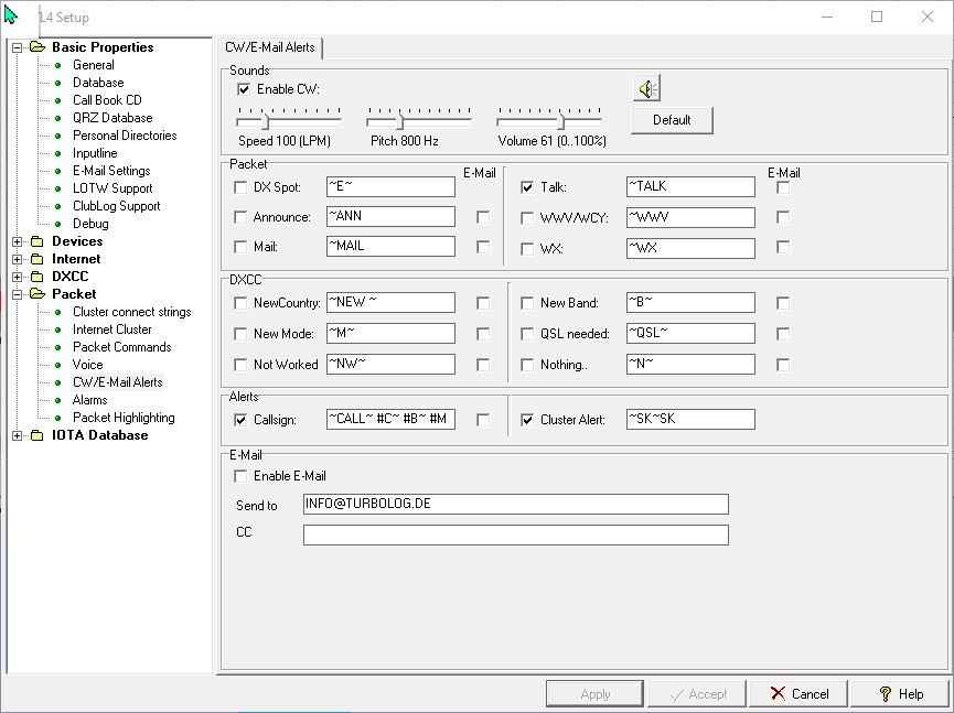 Figure 137:  Editing CW Alerts