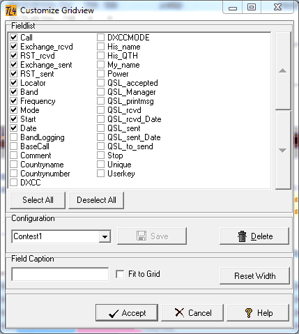 Figure 208:   Customizing the QSO Grid View 