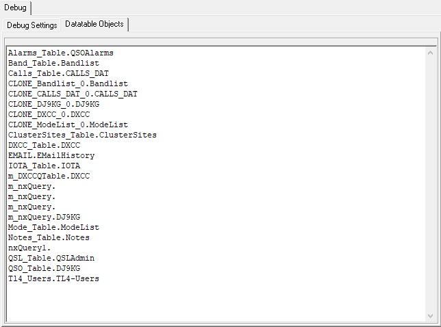 Figure 112:  Datatable Objects tab sheet