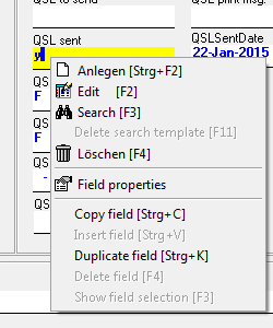 Figure 167:   Right Mouse Click Context Menu