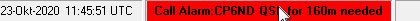 Figure 140: Call Alarm displayed on the Status Bar