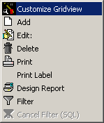 Figure 143:   Context Menu