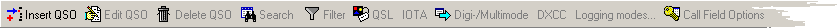 Figure 157:  The Logbook's Menu Bar