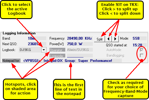 Figure 212:   Logging Information Frame 