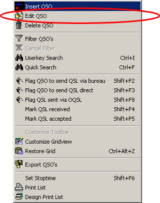 Figure 162:  Right Mouse Key Context Menu