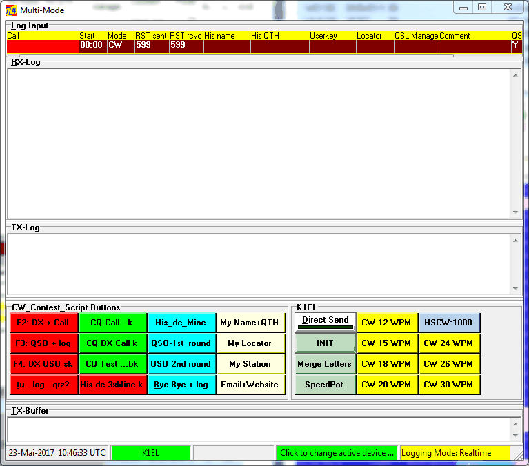 Figure 280:    Screen layout with Script- and Device Buttons for WinKey