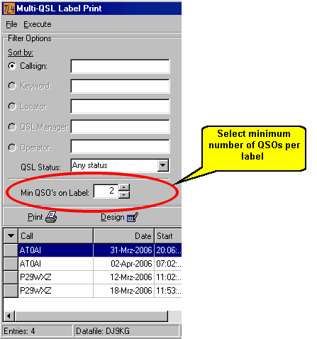 Figure 388:  Cut-away section of Multi-QSL Label Print Window