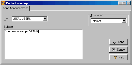 Figure 257:  Sending an ANNOUNCEMENT