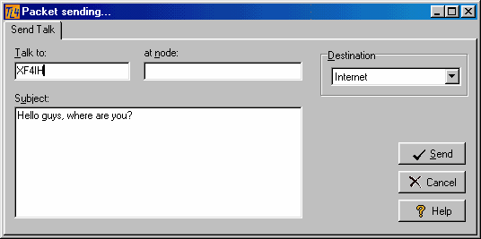 Figure 256:   Sending a TALK Message