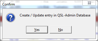 Figure 188:   Update prompt for the QSL Admin Database