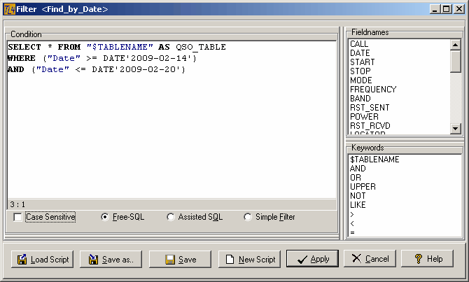 Figure 186:   Find QSOs between Dates