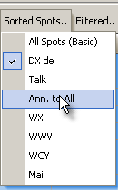 Abb.51:   Sorted Spots Menü