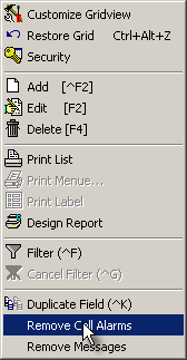 Abb.58: &nbsp; Alarme & Nachriten: Kontext Menü